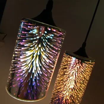 Модерен 3d Цветна Скандинавски Звезди Небесен Окачена Стъклена Лампа Окачен Лампа E27 Led За Кухнята на Ресторанта Хол lampen