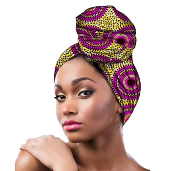 2020 Африканска Нова Мода Превръзка На Главата Дамски Памучен Восъчен Плат Традиционна Шапка Шал, Тюрбан от Чист Памук Восъчни шапки за жени