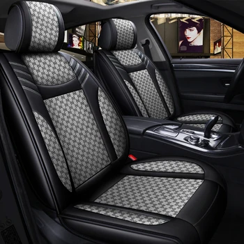 5-Местен Комплект Калъфи за автомобилни Седалки от Изкуствена кожа + Лен, Предпазни Възглавници за интериора, Аксесоари за Chrysler 200 300 PT Cruiser Sebring