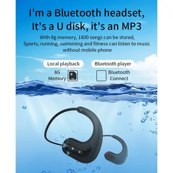 Спортни слушалки, 8GB Bluetooth V4.2 с шейным каишка, Спортни слушалки с микрофон