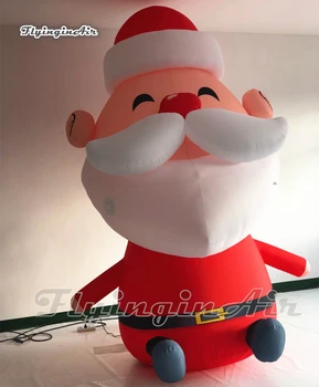 Открит Двор Декоративен Фестивал Надуваем Дядо 3,5 м Сладък Червен Надуваем Дядо Коледа Модел Въздушна Топка За Коледна Украса