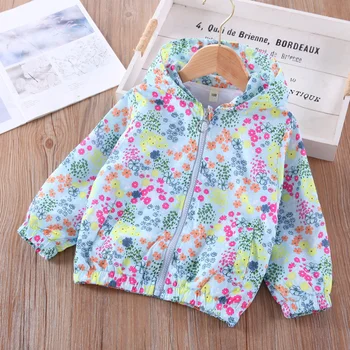 2022 Нови Пролетни якета за момиче с дълъг Ръкав, Детски Дрехи с цветен Модел Лайка, детски палта За Момичета