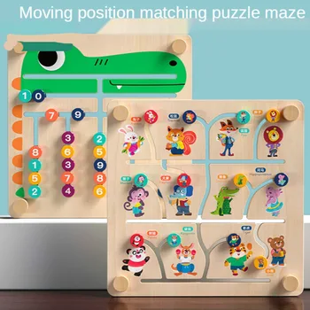 Монтесори детска играчка цвят на животни двустранен комбинационная играта логическо мислене обучение на детски образователни играчки за детски дървени играчки