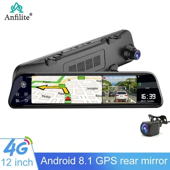 12 Инча 4 + 32 GB Авто WIFI GPS Навигация Огледало за Обратно виждане G-сензор Авторегистратор Тире Камера Android 8,1 FHD ADAS Дистанционно наблюдение
