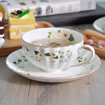 Европейският Градински Тиква Комплект Чаши И Ястия, Творчески Обикновен Следобеден Английски Черен Чай, Кафе, Керамични Чаши, Чиния За Напитки