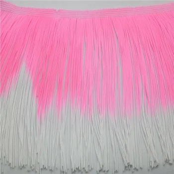 Pink white градиентный цвят на Шапките Ръб на лентата покритие полиестер Сценична Облекло, Аксесоари Лейси Лента 10 ярда