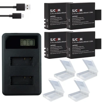4x digital Батерии sjcam sj4000 батерия за SJCAM sj4000 wifi SJ5000 sj5000x SJ6000 sj7000 sj8000 sj9000 SJ M10 помещение bateria