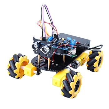 Направи си САМ Интелигентен Робот Комплект за Кола L293D Робот С моторни За Програмиране на Arduino Mini Mecanum Wheel Комплект за Кола