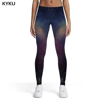 KYKU Galaxy Гамаши Женски Вселената Секси Космически Спортни панталони С принтом Мъглявината Женски Гамаши, Панталони Ежедневни Културизъм Стегнати