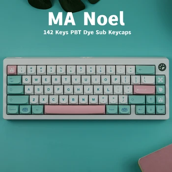 142 Клавишите MA Noel PBT, пятисторонние Капачки за ключове Сублимация Боя, Английска Клавиатура Cherry Mx GMMK Pro, Механична Клавиатура с Ключа GK61