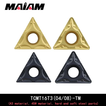 висококачествена триъгълна поставяне TCMT TCMT16T3 TCMT16T304 TCMT16T308 TM поставяне Твердосплавная метални части за детайли от твърда и мека стомана