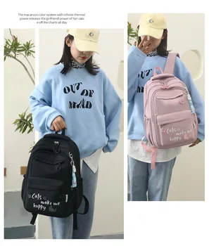 Училищна чанта за ученици, раница с голям капацитет, просто е лека чанта за през рамо раница за сладки момичета