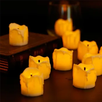 Опаковка от 4 Блестящо led свещи за Сватба, Рожден Ден, Беспламенных електронни Църковни Свещи, работещи на батерии