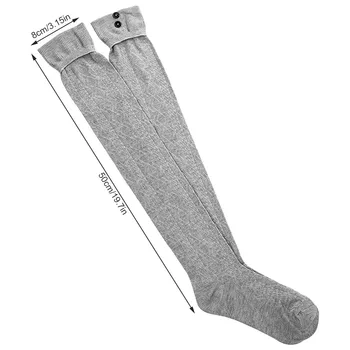Дамски Чорапи За момичетата със Средна дължина, Чорапогащи с волани, Обикновена Топли Възли Чорапи, Сив Цвят