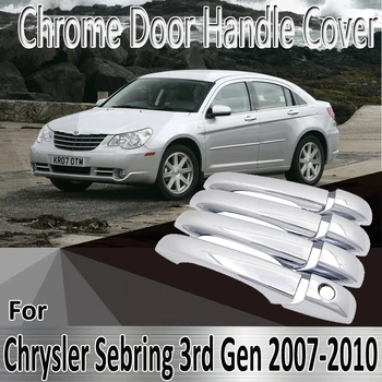 За Chrysler Sebring MK3 2007 ~ 2010 2008 2009 Етикети за Полагане на Орнаменти Хромирани Врата копчето на Кутията Ремонт на Автомобилни Аксесоари