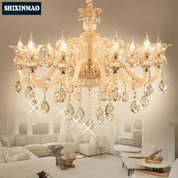 SHIXNIMAO Кристален лампа безплатна доставка луксозен Кристален Полилей цвят Шампанско Модерен Дизайн, Кристален лампа