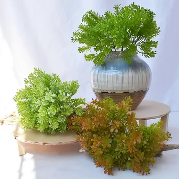 2 елемента Изкуствени Растения Зелена Трева Пластмасови Цветя Изкуствена Трева Тенис на Декор Билка за Градината Външно Украса Фалшиви Растения