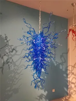 Доста сини стъклени полилеи осветление на изкуството кристални за декорация на дома вили