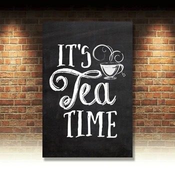 Its Tea Time МЕТАЛНА РЕКОЛТА РЕТРО ПОТЕРТАЯ ЛУКСОЗЕН ЗНАК СТЕННИ ТАБЕЛИ КУХНЯ