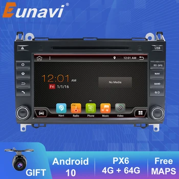 Eunavi 2 din Android10 Радио Кола DVD GPS за Mercedes Benz B200 A B Class W169 W245 Vito Viano W639 Sprinter W906 Автомобилен Мултимедиен