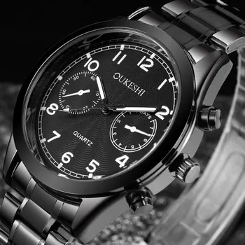 Нови Луксозни Мъжки Кварцов часовник от неръждаема стомана, лидер на продажбите, бизнес ръчен часовник, най-доброто качество, неръждаема стомана, модерен през цялата циферблат, relojes