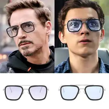 Мъжки Очила с Квадратни Рамки, Персонални Многоцветни Лещи, Метални Слънчеви Очила Hero's Crusade, Двухлучевые Слънчеви Очила За Мъже UV400