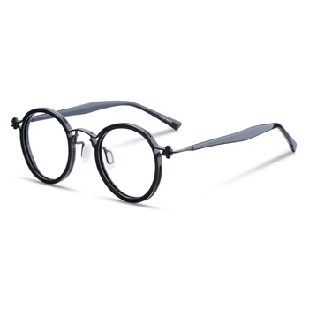 2021 Италиански Дизайнерски рамки За Очила Ръчно изработени от Титан, Кръгла Реколта Рамки За Мъже и Жени, Класически Ретро рамки