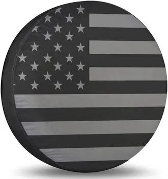 Резервна гума на кутията с резервна гума Черно и сиво американски флаг кутията с резервна гума достига
