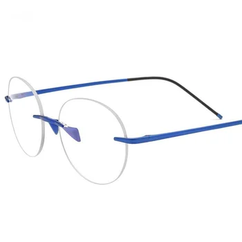 Ультралегкая Бескаркасная Рамки За Очила От Чист Титан С IP Покритие B, Рамки За Очила За Мъже, Ретро Кръгли Рамки За Очила За Жени, Късогледство