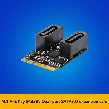 Странично Card M. 2 A + E 2 порта Sata3.0 Карта за разширяване на SATA AHCI Интерфейс Устройство за Съхранение на Адаптер за Карта JMB582