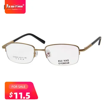 3 Цвята Мъжки Слънчеви Очила Рамки Наполовина Без Рамки Оптични Очила Пролет Храм Дизайн Алуминиеви Рамки За Очила 6040