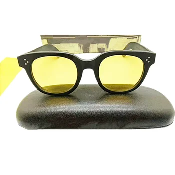 Джони Деп Vintage Vad Поляризирани Слънчеви Очила Унисекс UV400 48-22-145 HD Blue Nightvison Жълти Очила Ацетаты