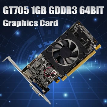 Видео карта GT705 1 GB GDDR3 64 БИТА 810 Mhz на PCIE 2.0 Е HDMI-Съвместима графична карта за VGA За дънната платка ASUS, Colorful