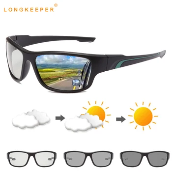 LongKeeper Фотохромичните Поляризирани Слънчеви Очила Мъжки Променя Цвета на Слънчеви Очила За Шофиране Мъжки Черни Спортни Очила Oculos masculino