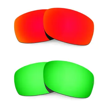 HKUCO For Fives-Слънчеви очила с квадратни поляризирани лещи, 2 двойки, Обменни - Червен и Зелен