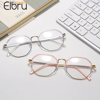 Elbru Класически Модерен Полигональные Очила за Късогледство, Очила в Изчистен Стил, Очила За Късогледство, За Мъже и Жени С докторска степен от -1,0 до -4,0