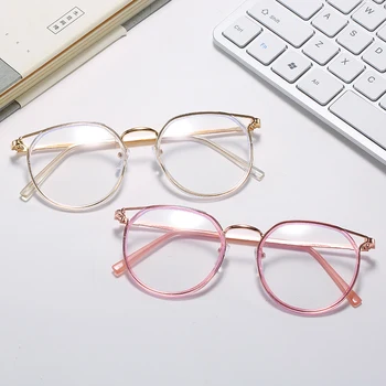 От -0,5 до -6,0 Елегантни Висококачествени Кръгли Очила с Късогледство, за жени и Мъже, Котешко Око, Очила за Късогледство, Студентски Очила с Диоптриями 2021