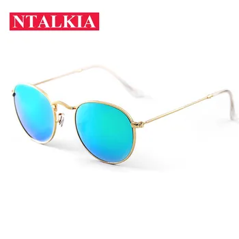 Нови Маркови Модни Кръгли слънчеви очила в ретро стил, мъжки слънчеви очила с покритие за жени, за шофиране, Антибликовые слънчеви очила с uv400