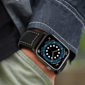Каишка от естествена кожа за Apple Watch iWatch Bands Series 6 5 4 3 2 1 SE 38 мм 42 мм 40 мм 44 мм Гривна за Apple Watch Гривна
